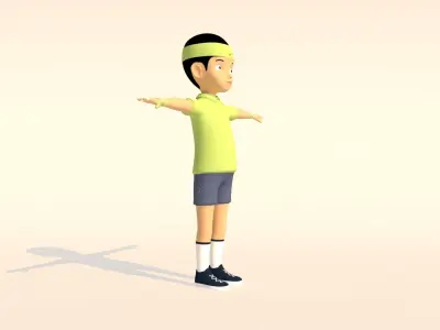 Sports athlete man 3d  Free low-poly 3D model