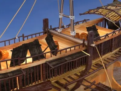 Chinese junk boat  3D model