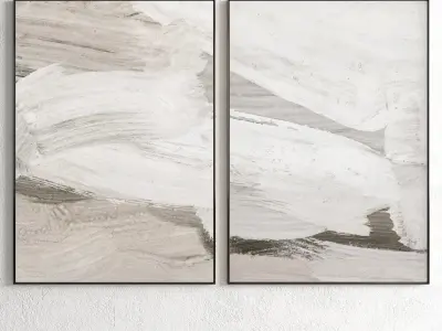 Plaster Two Photo Frame 145 Low-poly 3D model