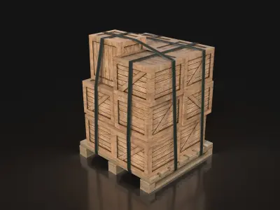 Street Crate Set Free 3D model