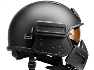 Tactical Helmet Model Pack Low-poly 3D model