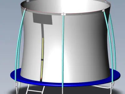 Trampoline for Sport and Fitness 252x205cm x 6 3D model