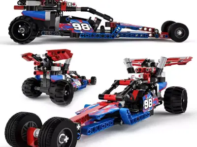 Lego Technic 42010 plus 42011 3D model