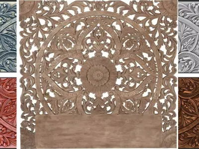 MANDLA - wood carved wall art 3D model