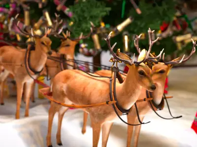 Snow Island Christmas Decoration Cosmetics Product Animation Low-poly 3D model