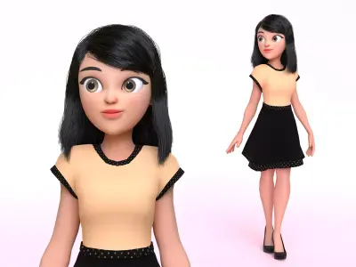 Nova Girl Cartoon Character 3D model