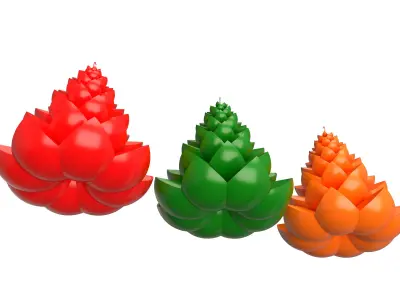 Christmas Tree Candle Low-poly 3D model