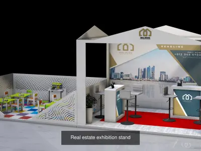 Mega Pack 20 trade  show exhibition Stand booths 3d models