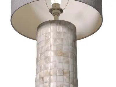 Modern Mother-of-Pearl Nacre Marble Mosaic Nightstand Table Lamp 3D model