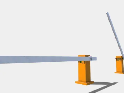 Road Barrier Low-poly 3D model