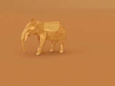 elephant papercraft 3D print Low-poly 3D model 3D model