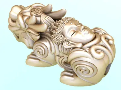 Pixiu Face Bracelet - Unicorn  bracelet - 5 Size 3D Model Collection