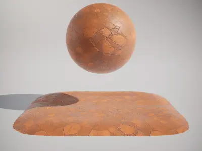 HQ PBR Textures Set Metallic Copper Mosaic Texture