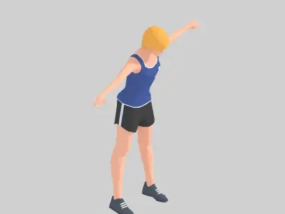 Twist Slope  Exercise Woman Animation Low-poly 3D model
