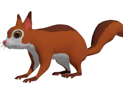 Cartoon Squirrel Low-poly 3D model