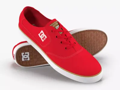 DC Shoes - Flash TX - Red Low-poly 3D model