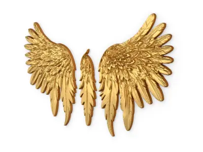 Wings Printable carved decor 01 3D print model