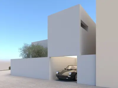 Contemporary Minimal Cubic House 3D model