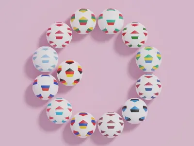 Flag Soccer Ball Collection 1 3D model