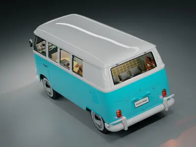 Volkswagen Type 1 camper van 3D model