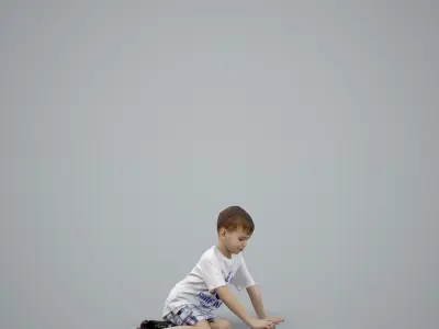 Sitting Boy  Playing with Toy Car CBoy0001-HD2-O01P01-S 3D model