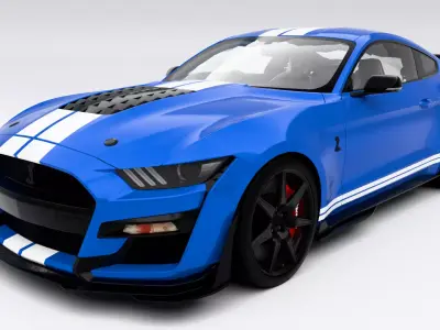 Ford Mustang Shelby GT500 2020 Low-poly 3D model