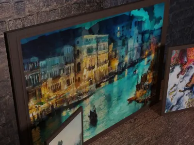 Frame Set 1 venice painting Free 3D model