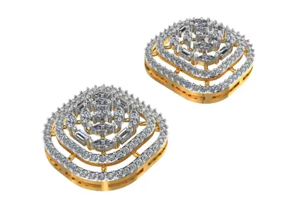 069 - Ladies Ear Ring - Ear Piece - Studds 3D print model