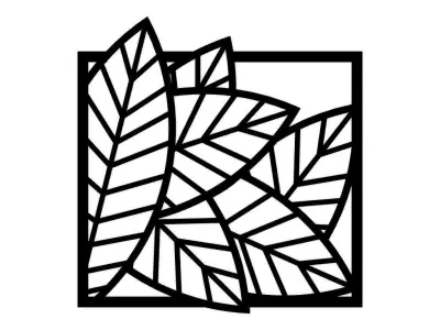 Leaf Flowers 2D Wall Decoration  3D print model