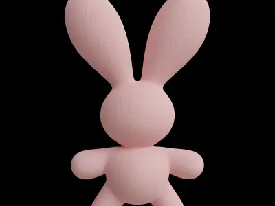 pink rabbit doll Low-poly 3D model