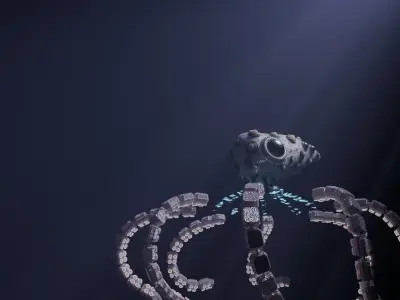 mechanical octopus Low-poly 3D model