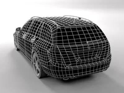 MERCEDES C CLASS ESTATE LOWPOLY Low-poly 3D model