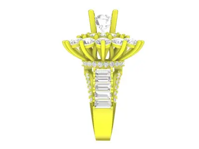 A7181 Luxury Diamond Flower Engagement Ring For Women 3D Model 3D print model