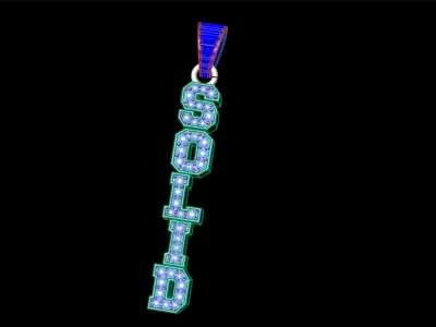 solid diamond pendant 3D print model