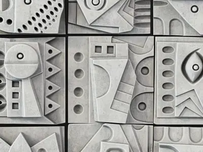 Panel Medium decorative cube Hieroglyphs n6 3D model