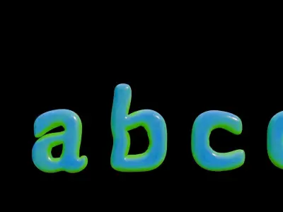 Alphabet and Numbers 3D Low-poly 3D model