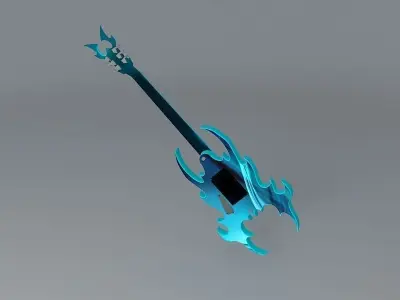 Sands Blue Diablo Guitar Free 3D model