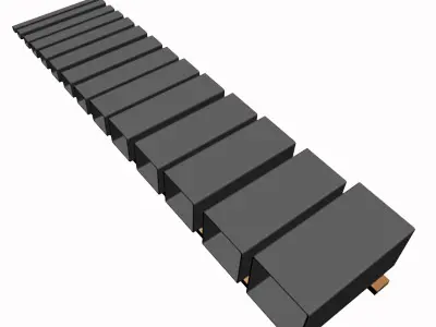 1 4in Wall Square Tube 3D model