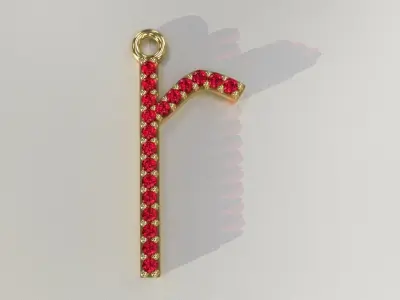 Diamond r Pendant Gold Silver Platinum Luxury Jewelry 3D print model