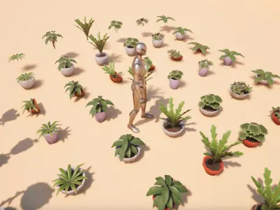 Pack Plants 3D Models - Coral Island Fanart Low-poly 3D model