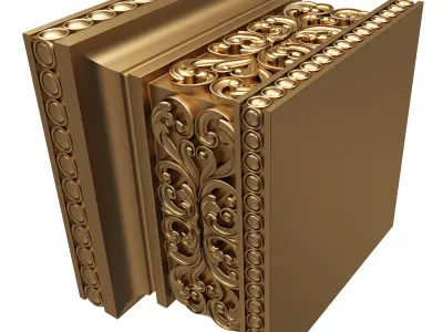 Carved Capital 0802 Low-poly 3D model