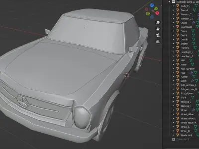 Mercedes Benz SL 280 Low-poly 3D model