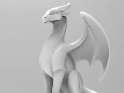 Mystical Dragon minimalist sculpture 3D print model
