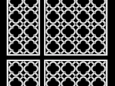 Arabic Islamic pattern decorative gold plaster 3D model