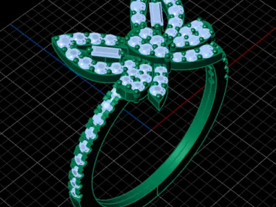 Buterfly ring 3D print model