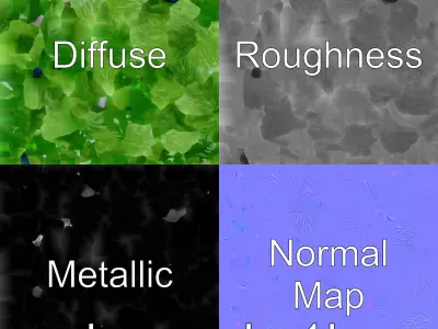 Cute Green Furry Monster Creature Model Low-poly 3D model