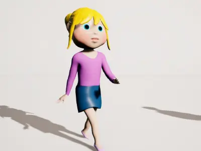 Character model 3d Tiffany rigged 60 animations 3D model