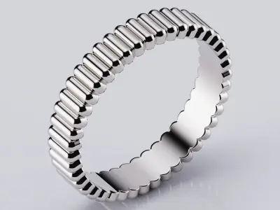 Grosgrain Wedding Band Rings Style All Sizes Collection 3D print model