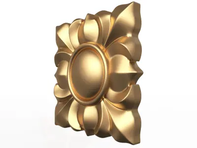 Rosette Carved Decoration CNC 02 Low-poly 3D model