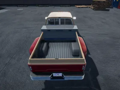 Crew cab pickup truck Unity 3d asset Low-poly 3D model